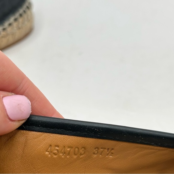GUCCI Signature GG Leather Espadrilles Flats Women’s US 7 1/2 Black, GUCCISSIMA - Picture 4 of 16